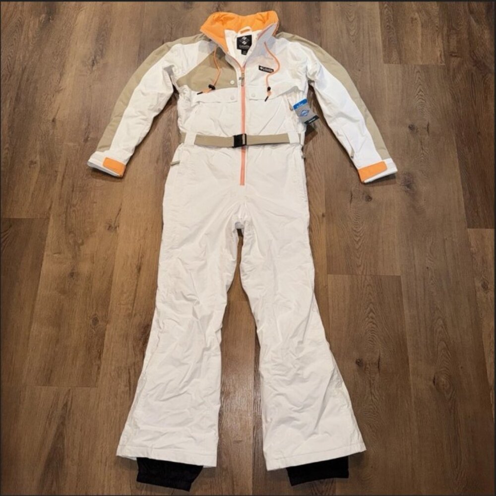 Columbia Womens Wintertrainer Ski Suit One Piece Snowsuit XL White $300, NWT